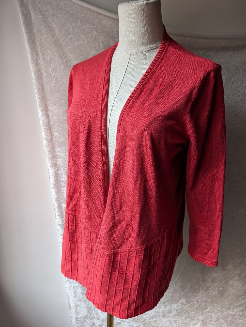 Remise Rayon Nylon Soft Open Sweater Cardigan Geranium Coral Orange